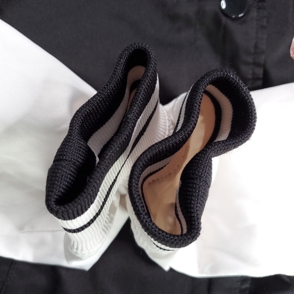 H&M Satin Bomber Varsity Jacket Black and White "56" Size 4 - Picture 10 of 14